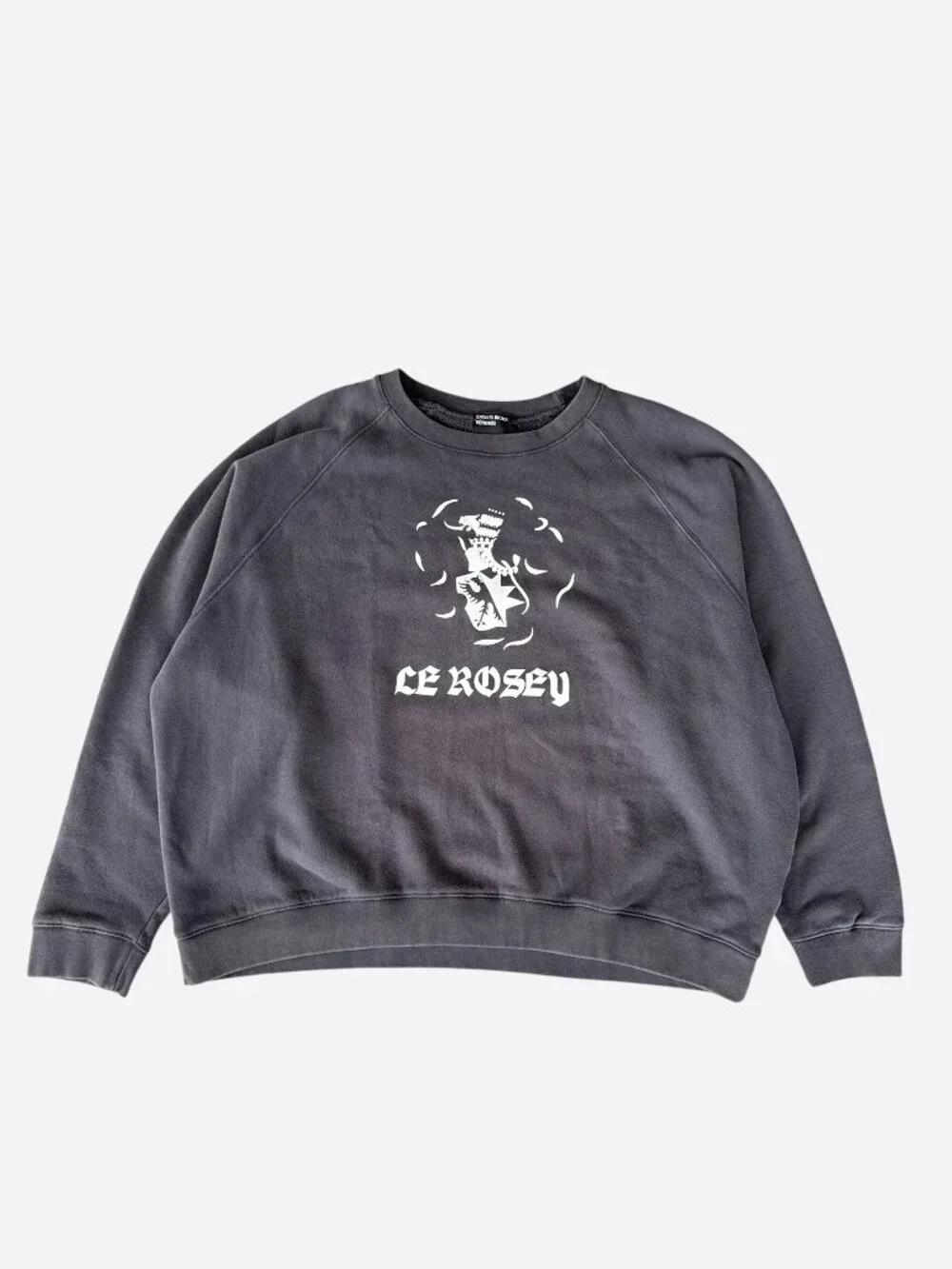 Enfants Riches Deprimes Faded Black & White Le Rosey Graphic Sweater